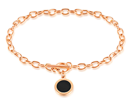 Rome Digital Round Cake Black Circle Bracelet for Women