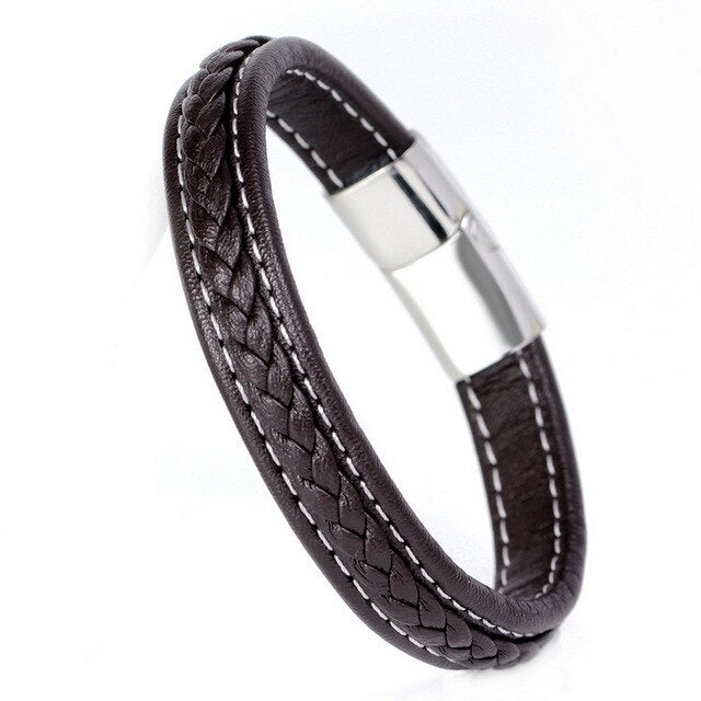 High Quality Bandage 316 Stainless Steel Bracelets for Men with 2 Different Colors