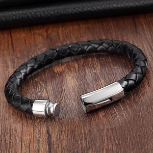 Stainless Steel Chain Leather Bracelet with 5 Different Models