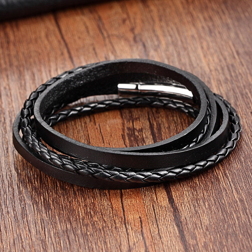 Chain Bracelet Men Stainless Steel Rope Cuff Bracelet