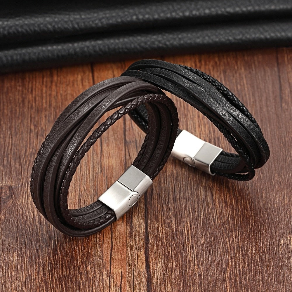 Multi Layer of Genuine Leather Bracelet