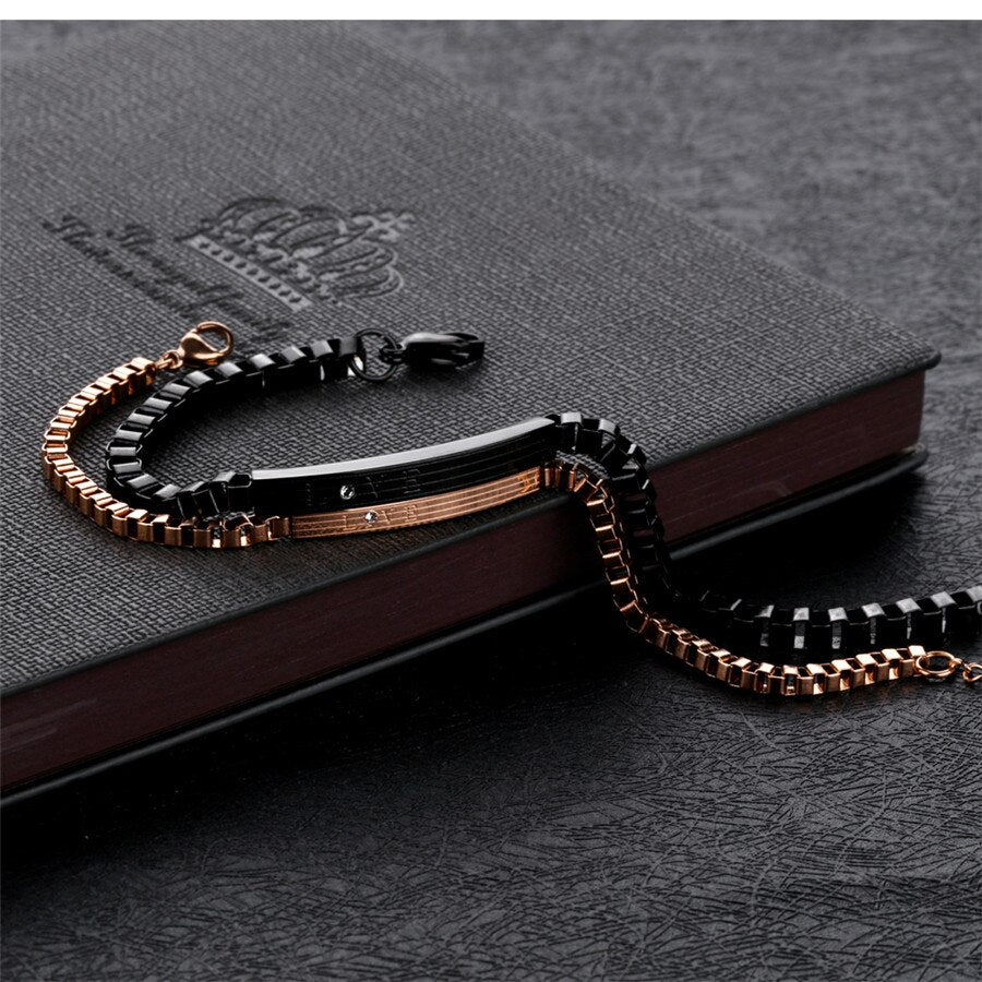 New Fashion Hollow Box Chain Link Couple Bracelet