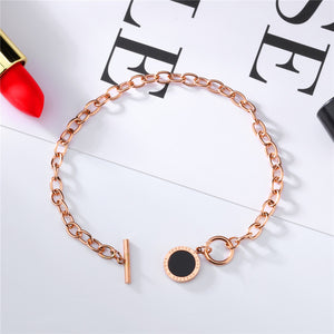 Rome Digital Round Cake Black Circle Bracelet for Women