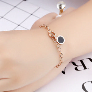 Rome Digital Round Cake Black Circle Bracelet for Women