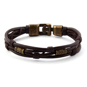 Vintage Braided Leather Bracelet for Men with 3 Different Style